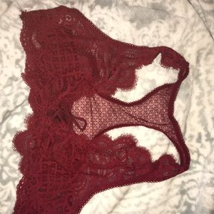 Red lace racer back bralette